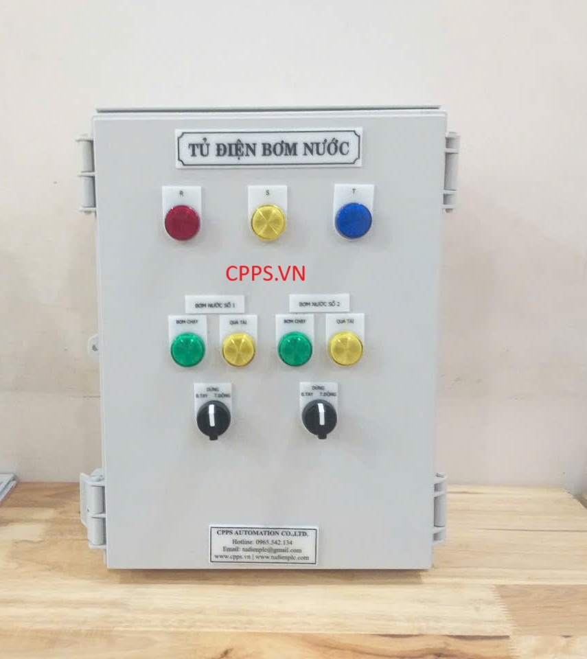 Tủ điện điều khiển 2 bơm nước chạy luân phiên theo thời gian